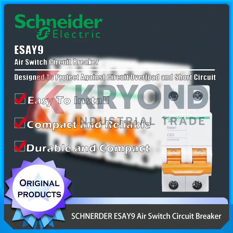 

Автоматический выключатель воздушного переключателя SCHNEIDER ESAY9 обеспечивает защиту от перегрузки и короткого замыкания, безопасное электрическое управление, оригинальный продукт
