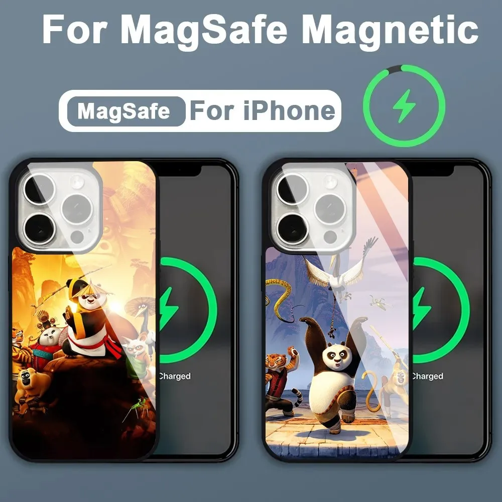 Kung Fu Panda Phone Case For IPhone 15 14 13 Pro Max 11 12 Mini Alex Mirror For Magsafe Wireless Charging Cover