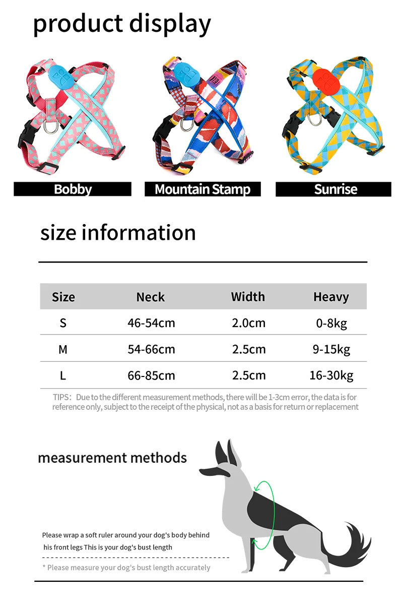 Fashion Dog X Type Adjustable Comfortable Safety Soft Harnesses Cute Large Dog Anti-break Vest