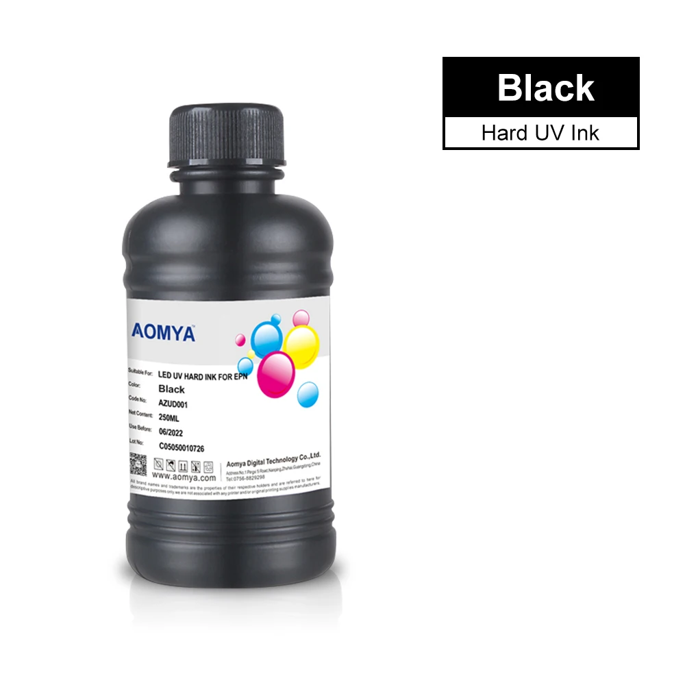 250ml 4Bottles/Set LED Flexible UV Ink For Epson UV Flatbed Printer UV Led Ink For Soft / Hard Material (BK/CY/MG/YL)