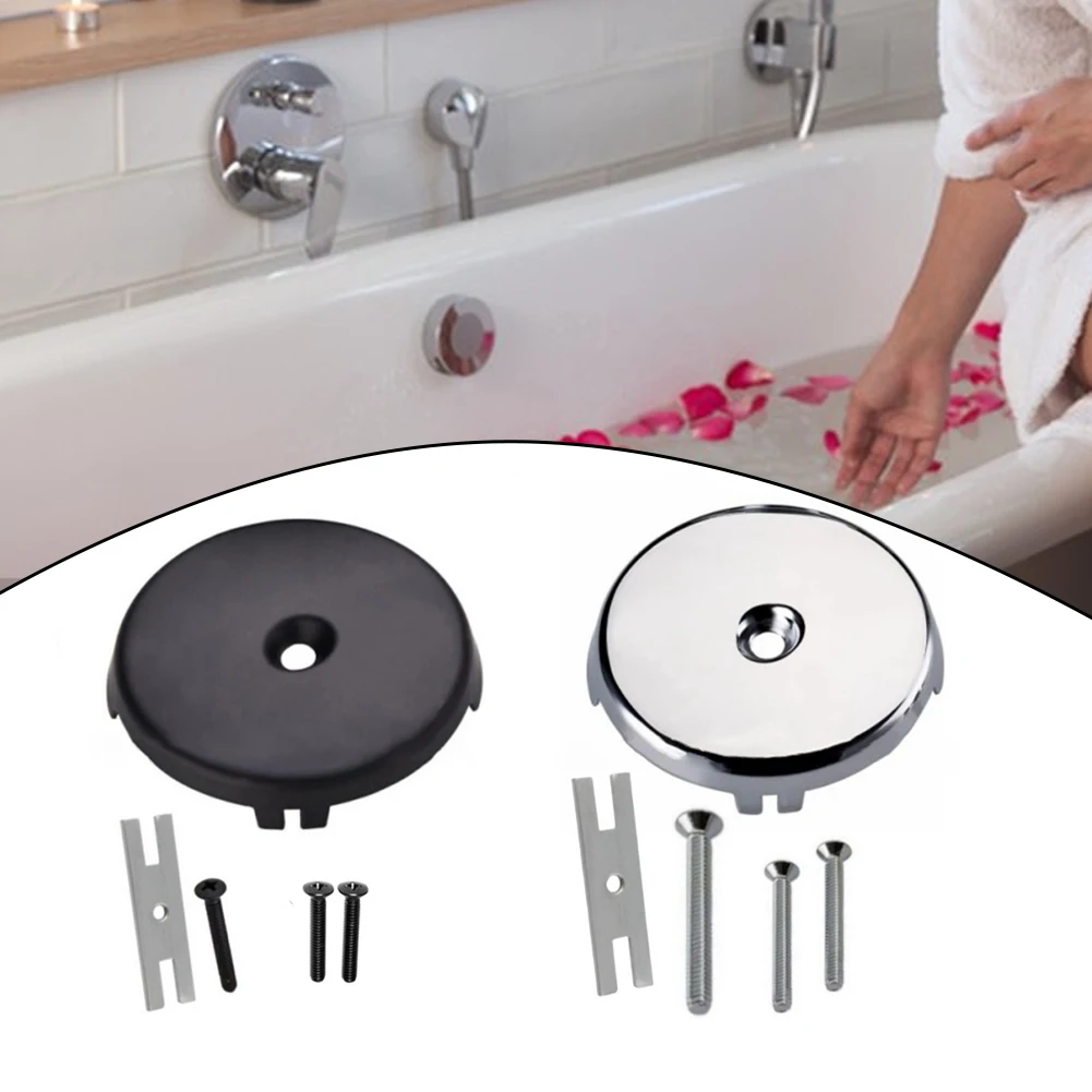 1 Set Single Hole Bathtub Drain Overflow Panel With 3 Screws Drain  Overflow Panel Bathroom Bathtub Accessories