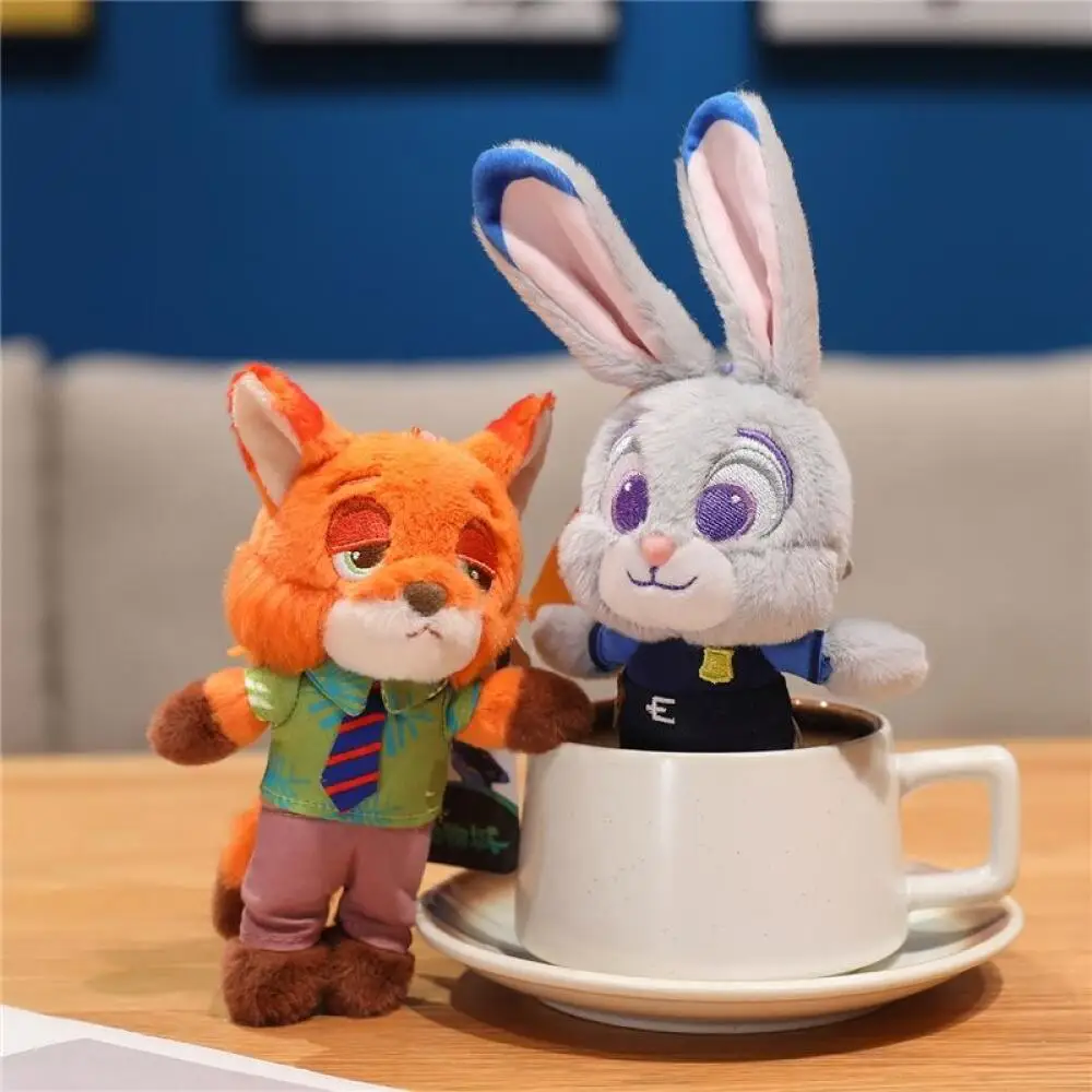Disney Zootopia Judith Hopps Nick Wilde Plush Doll Keychain Decoration Backpack In-Vehicle Hanging Ornament Friend Birthday Gift