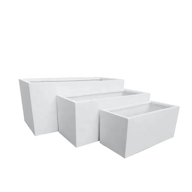 

Большой прямоугольный уличный вазон-корыто из стекловолокна для дома и отеля, винтажный цветочный горшок, стеклянный, 5 шт.