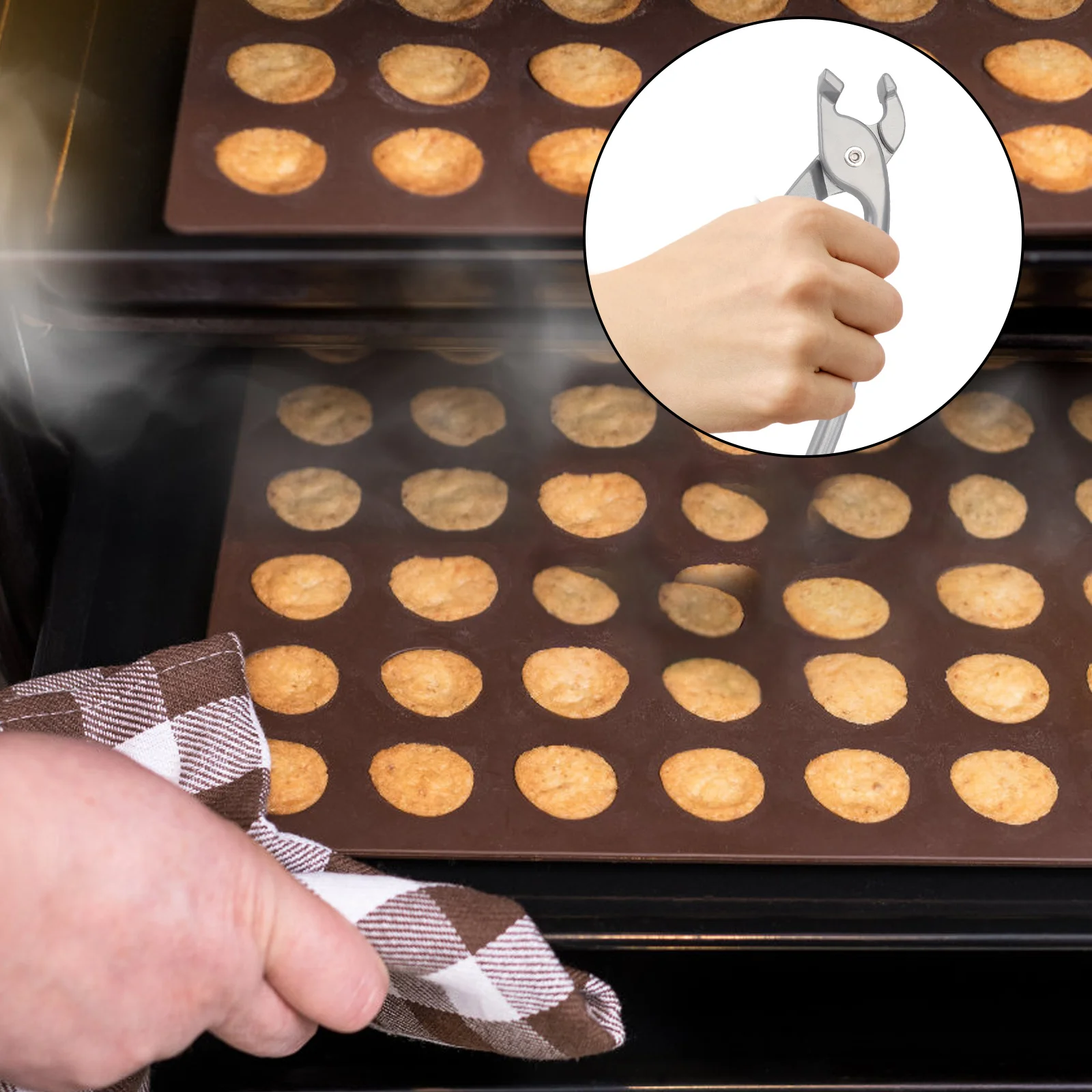 

1pc Pizza Pan Clip Metal Plate Clamp For Oven Safe Anti-Hot Bowl Clip Non-Slip Kitchen Gadget Wide Rim Dish Holder Tool