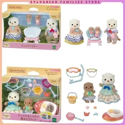 Original Sylvanian Families 2024 Kawaii Children Toys Anime Figure Sea Otter Family Hot Collectible Doll Birthday Gift for Gril