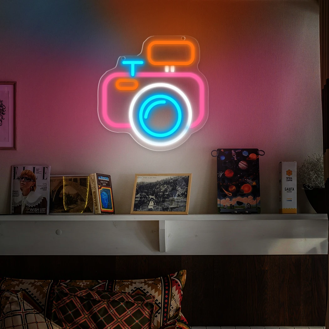 Camera Neon Signs LED neon light For Photo Studio Gallery Photo Exhibition Art Hall Restaurant Cafe Room Wall Decoration Sign