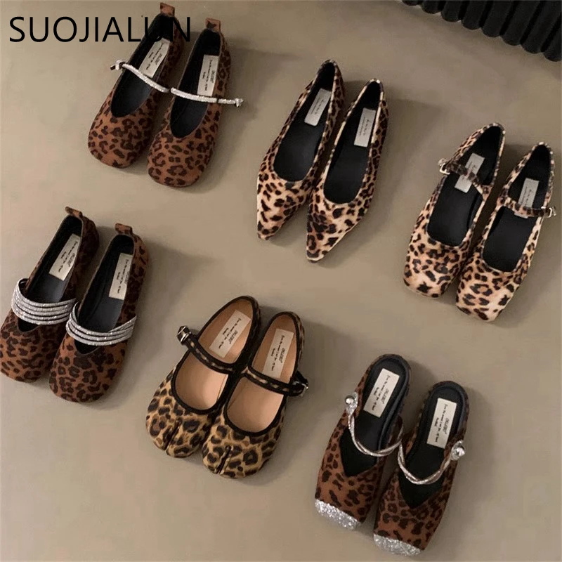 SUOJIALUN 2024 Autumn Women Flat Shoes Fashion Round Toe Shallow Slip On Boat Shoes Soft Flat Heel Outdoor Dress Mary Jane Shoes