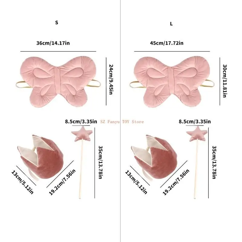 96GC 1 ensemble d'accessoires Costume pour enfants, magique étoile créative couronne, jolie aile filles pour