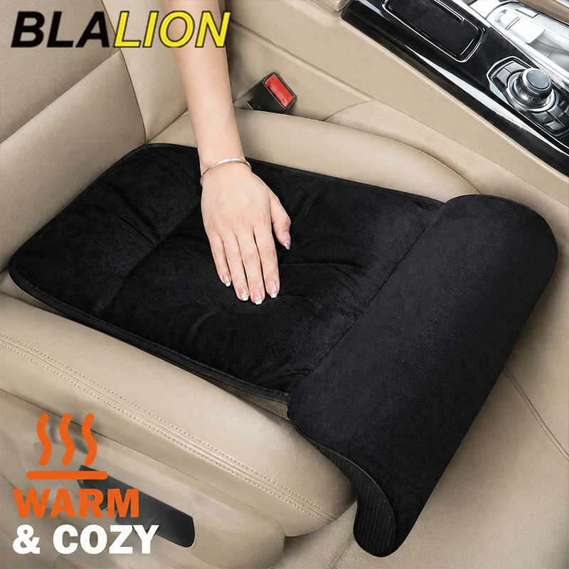 BLALION Universal Winter Plush Car Seat Cushion With Leg Pad Soft Warm Car Front Seat Protector Mat for Car Accessories