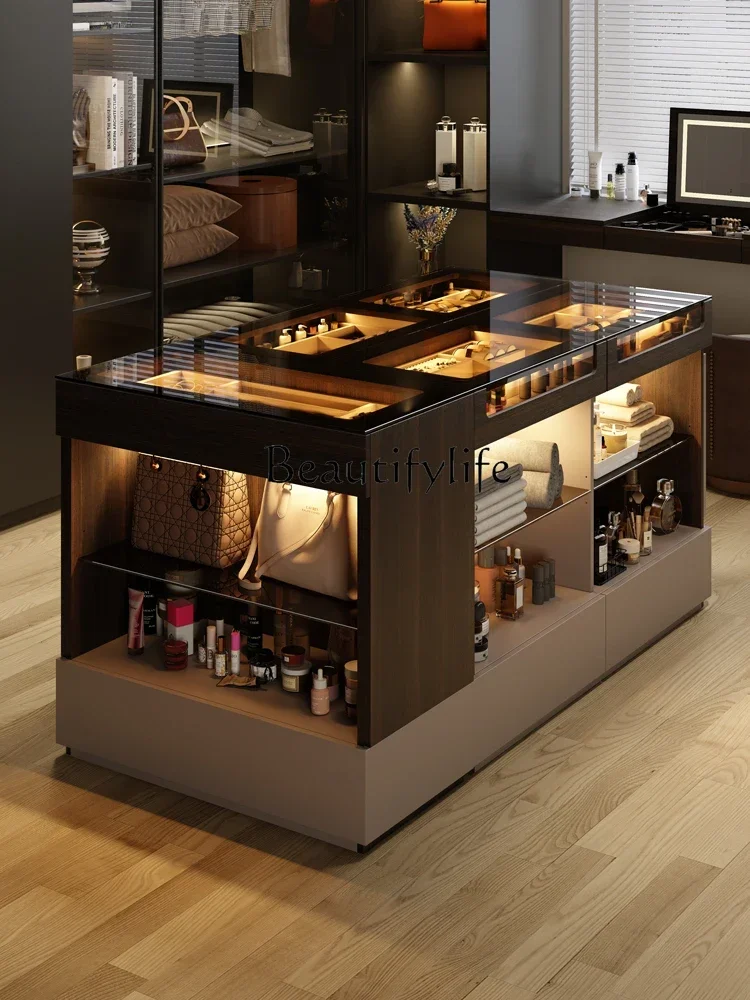 Q Italian Cloakroom Middle Island Cabinet Modern Minimalist Display Cabinet Milk Collecting Chest of Drawers Minimalist High-End