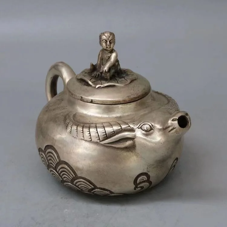 

Old Ming Dyansty silver cow teapot,Decoration,collection &Adornment,Free shipping