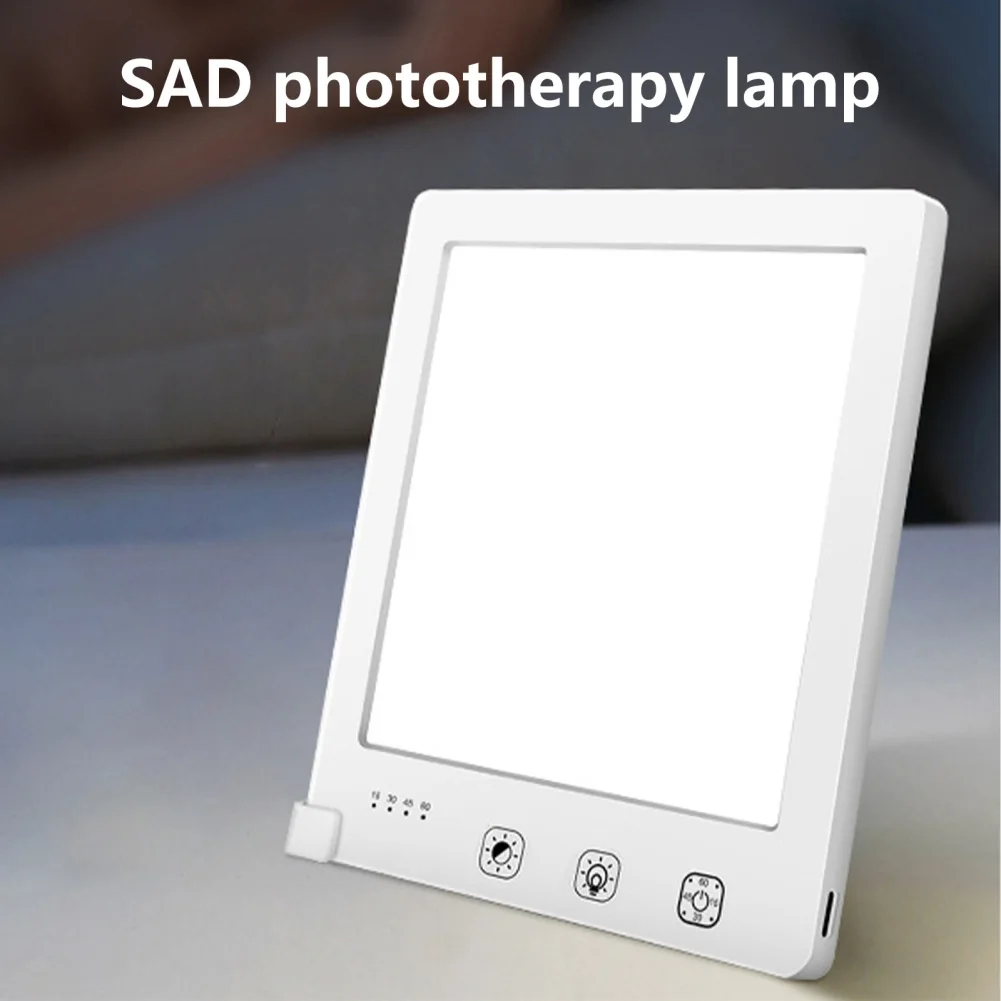 Neue SAD Phototherapie-Lampe, 10.000 Lux, Dual-Temperatur, USB-Aufladung, LED, Anti-Ermüdungstherapie, Nachtlicht, 3 Timer, Speicherfunktion