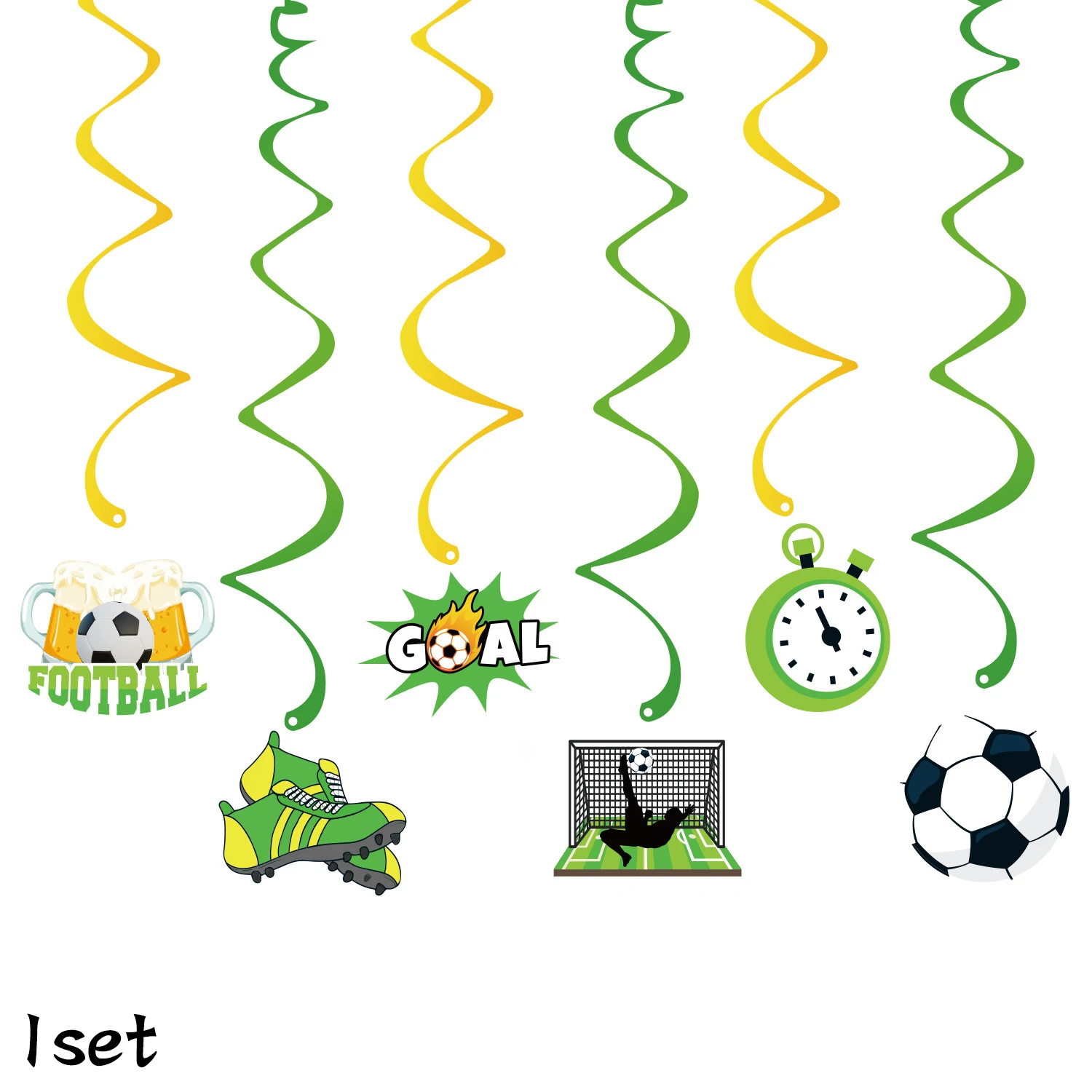 2sets/1set Voetbal Happy Birthday Banner Set Voetbal Thema Verjaardagsfeestje Decoraties Zwart Wit Voetbal Swirl Hangende Deco