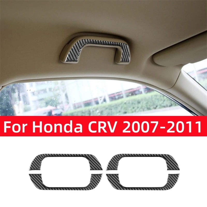 

For Honda CRV CR-V 2007 2008 2009 2010 2011 Accessories Carbon Fiber Interior Car Roof Handle Decorative Sticker Cover Trim