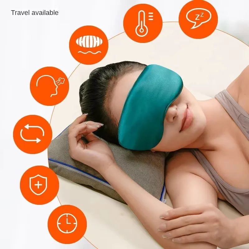 Silk Sleep USB Mask Heated Eye Heating Mask Hot Steam Compress Eyes Cover Sleeping Silk Electrical Temperature Control Blindfold