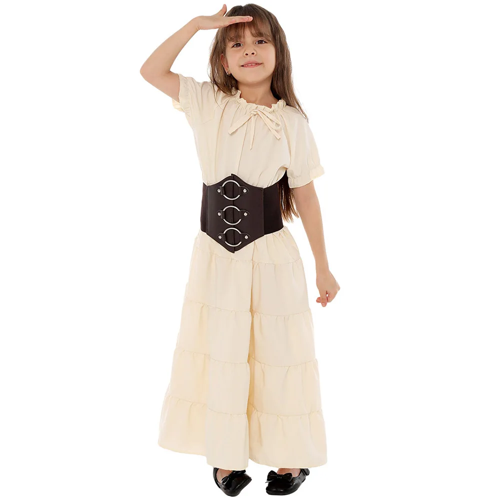 Girl's Renaissance Costume Set Medieval Dress Festival Outfits Fantasy Renaissance Fair Costumes Royal Dress for Child