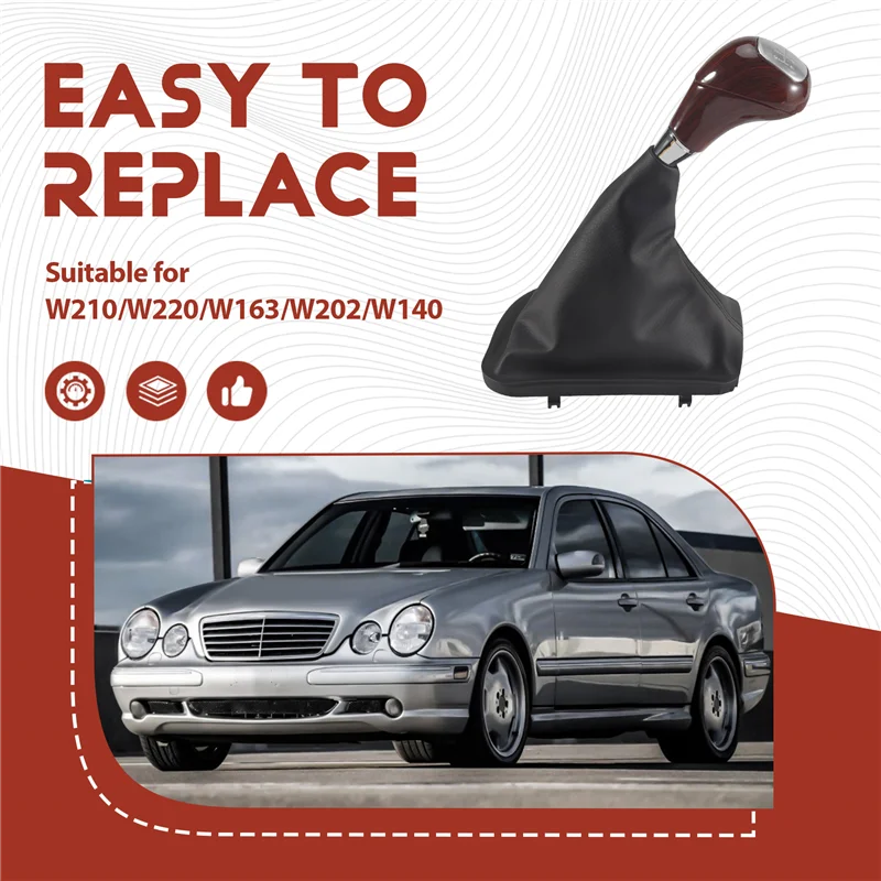 

Manual Car Gear Shift Knob Shifter Gear Lever Boot For Mercedes Benz W210/W220/W163/W202/W140