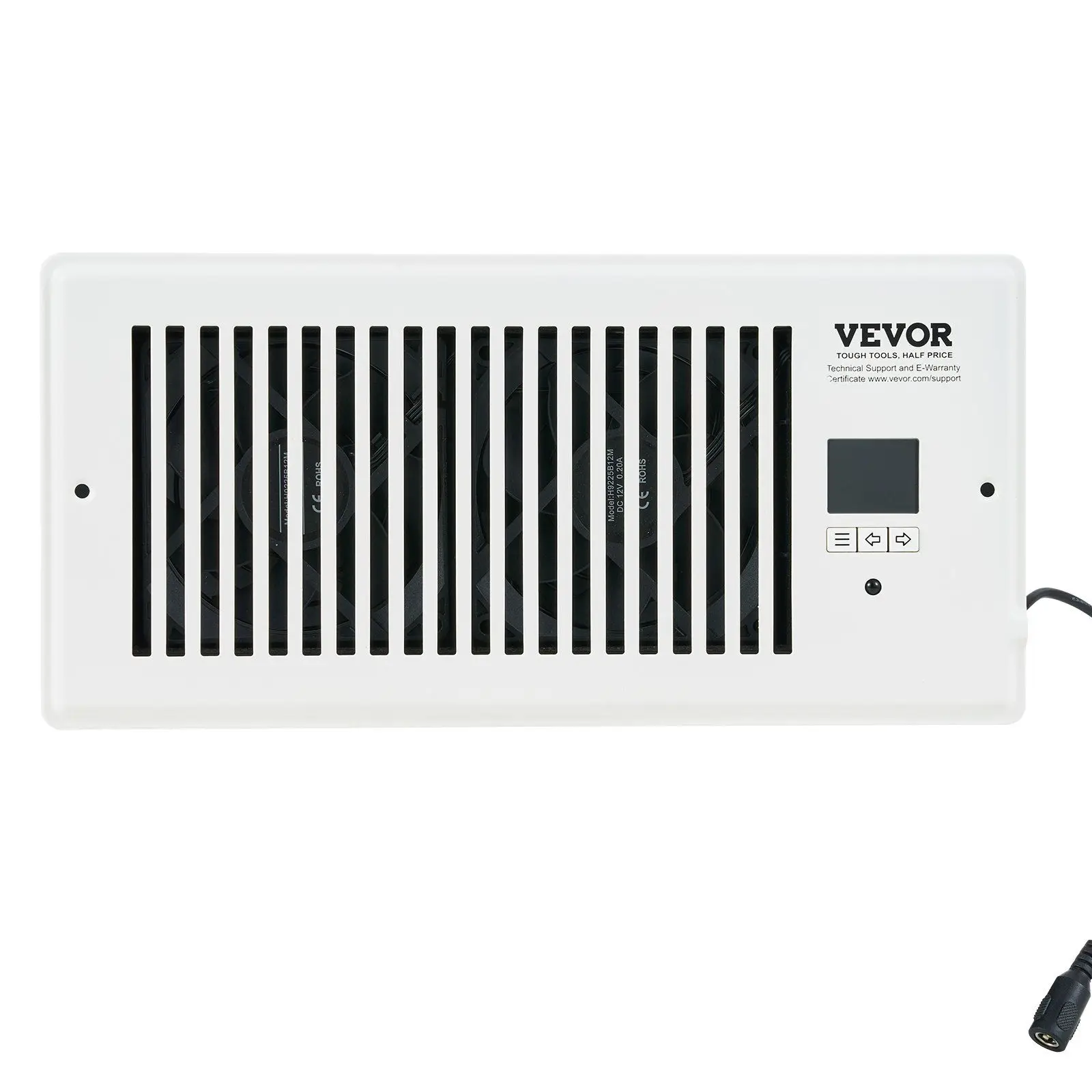 

4x10 Inch Register Booster Fan Quiet with Remote Thermostat Adjustable Speed for Heating Cooling Vent White