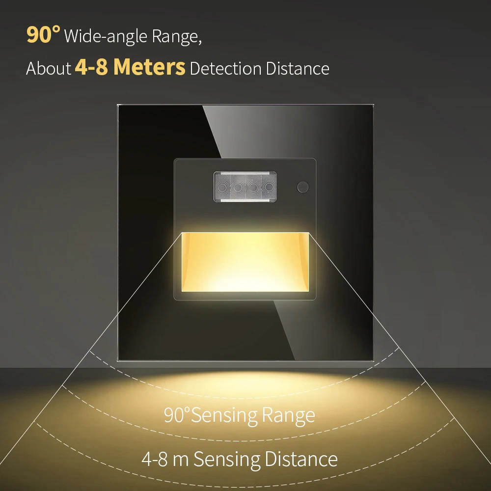 TAWOIA LED أضواء لدرجات السلم PIR الاستشعار الجدار الخفيفة التيار المتناوب 110 فولت 240 فولت راحة القدم درج الممر مصباح الحركة التعريفي الجدار مصباح