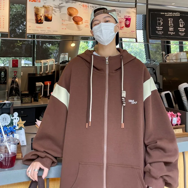 

Толстовка с капюшоном, мужская повседневная свободная толстовка на весну и осень, новая модная брендовая куртка в американском стиле ретро, спортивная одежда для мальчиков-подростков