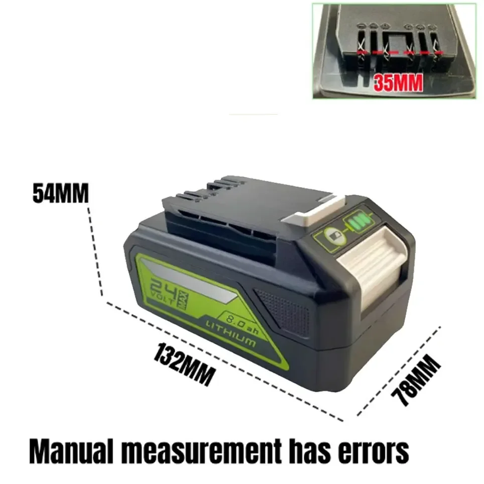 24V 8.0ah 6.0ah Li-ion Rechargeable Battery for Greenworks 24V 48V Power Tools 29842 29852 29322 20362 MO24B410 MO48L4211