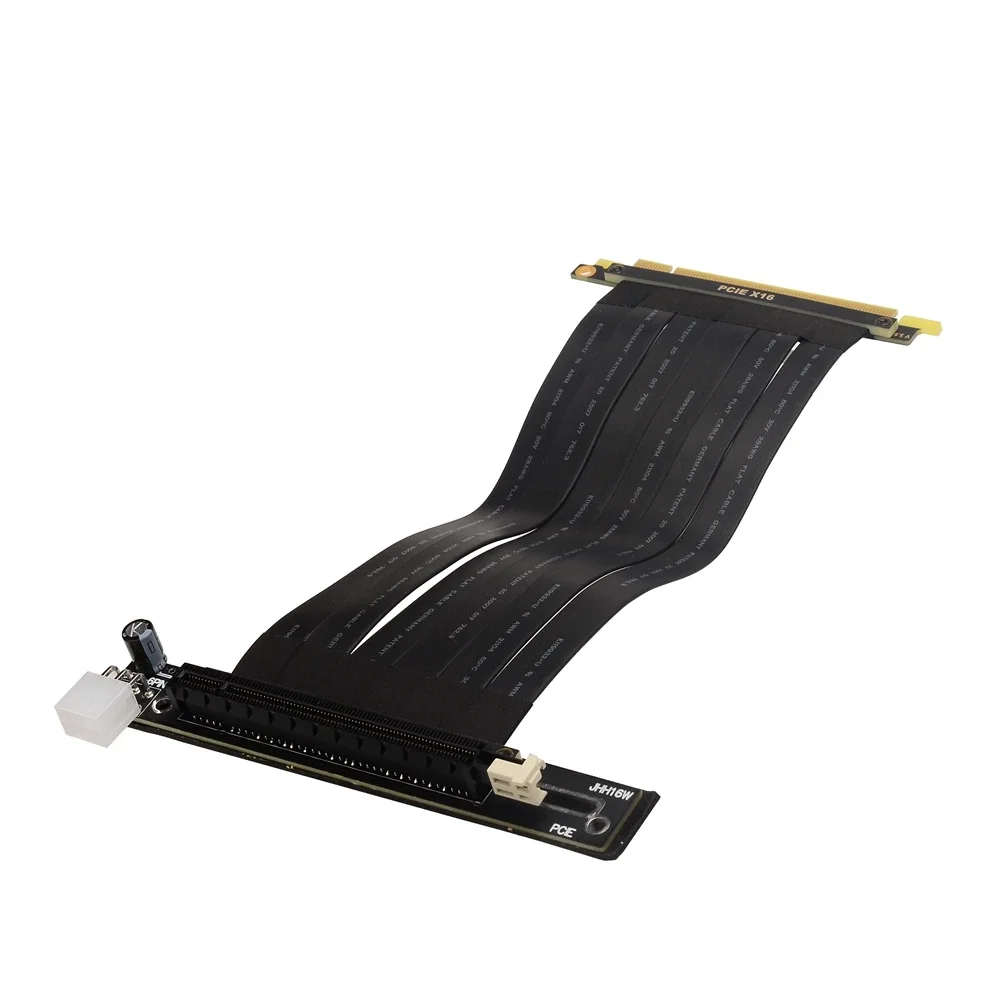 라이저 X16-X16 PCIe 3.0 그래픽 카드 라이저 연장 케이블(RTX 3060 서버 마이닝 비트코인용 6핀 전원 커넥터 포함)
