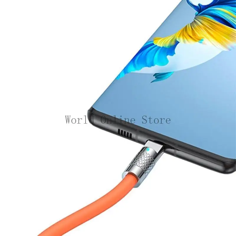 

120W USB C Silicone Cable USB to USB C Type C Charging Fast Charging Cable 87HC