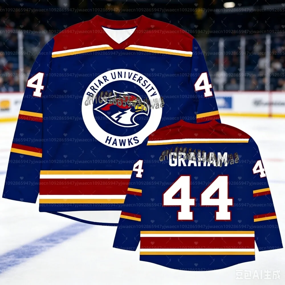 Men Clothing Off Campus Briar University Hockey Jersey Graham 44 22 DI LAURENTIS 66 Tucker46 Long Sleeve child-parent T shirts