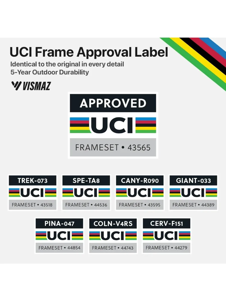 Étiquette d'approbation de cadre carré, autocollants de vélo, autocollants de vélo
