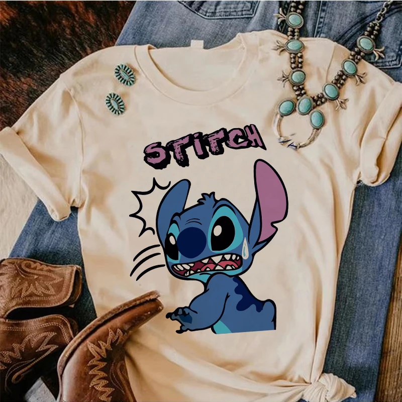 Gothic Sweet Shirt Disney Lilo Stitch Cartoon T Shirt Stitch Cute Manga T-shirt Y2k Graphic Tshirt Top Tee Clothes