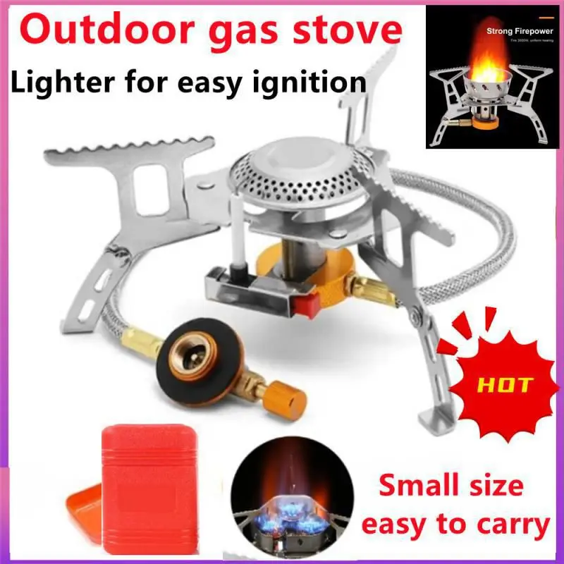 WindProof Camping Gas Stove Outdoor Tourist Burner Strong Fire Heater Tourism Cooker Portable Furnace Supplies Equipment Picnic