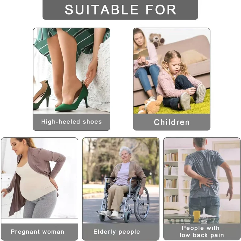 قطعة واحدة من لبيسة الحذاء شديدة التحمل (سمك 1.2/1.5/1.8 مم) مع قبضة جلدية - لكبار السن والرجال والنساء، تناسب جميع الأحذية