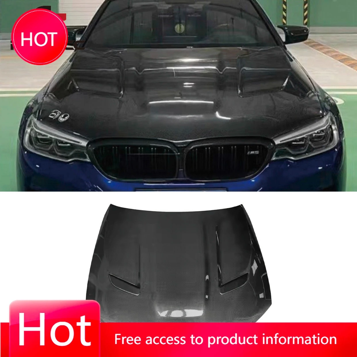 

Для G30 5 серии 2018 капот двигателя автомобиля CS стиль обвес комплект из углеродного волокна капот двигателя автомобиля