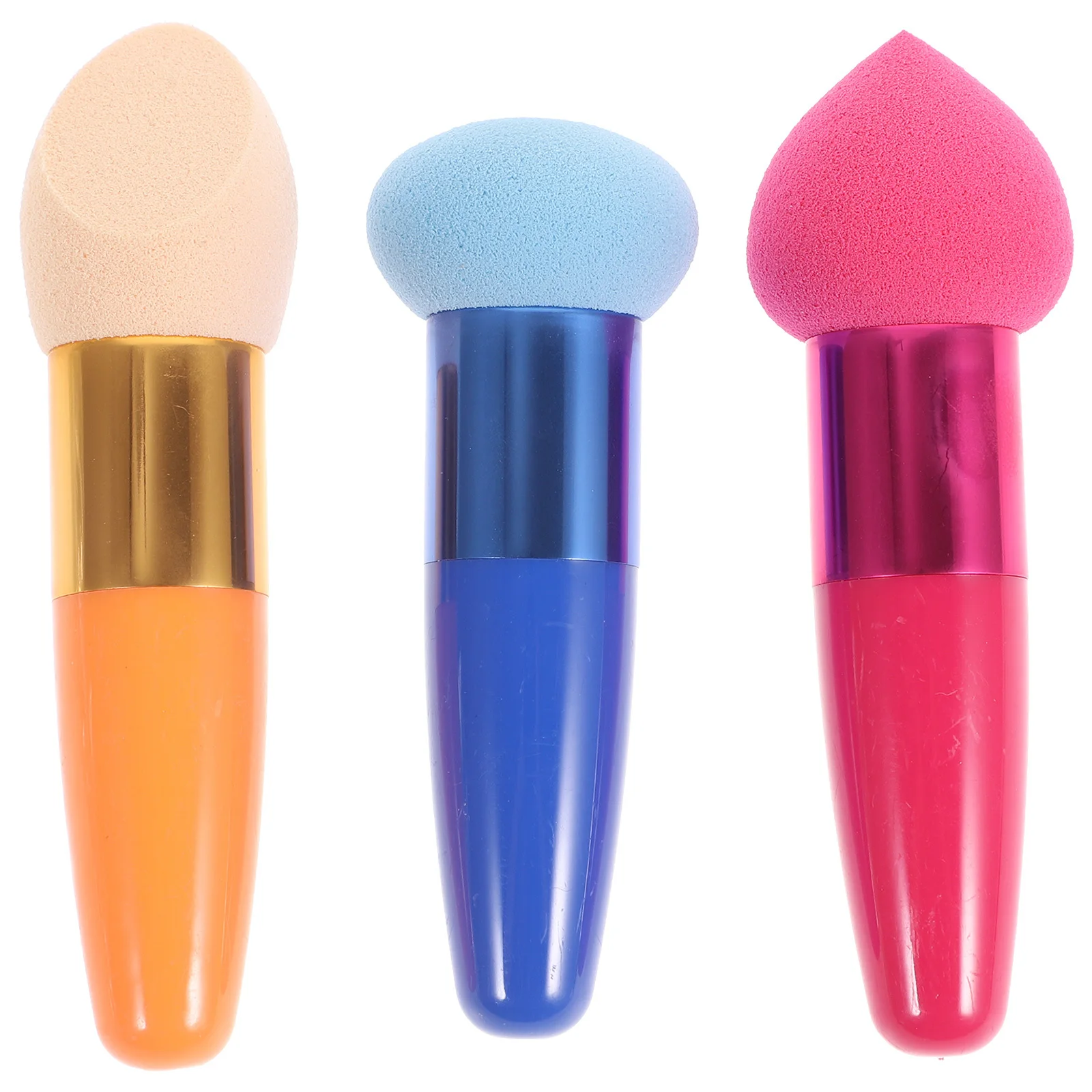 

3pc 10.5Cm Blue Red Lollipop Sponge Makeup Brush Reusable Foundation Puff Tool Kit For Blending