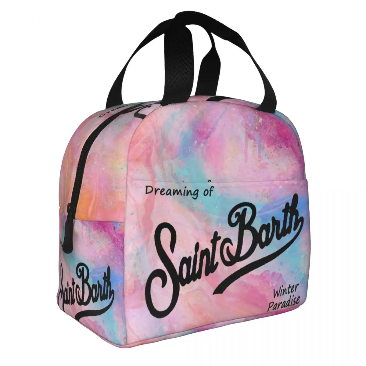 

S-Saint B-Barth Insulated Lunch Bags Cooler Bag Reusable High Capacity Tote Lunch Box Girl Boy Work Travel