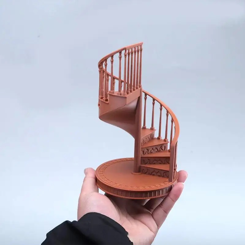 1 12 Scale Miniature Spiral Staircase Model European Vintage Dollhouse Furniture Decoration for Home Collector