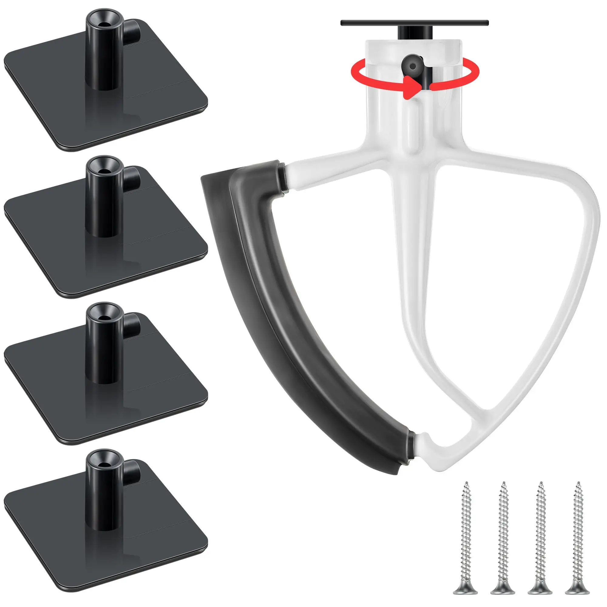 Stand Mixer Attachment Holders, 4 Pack Food Mixer Accessories Hooks Compatible with Kitchenaid All Stand Mixer Attachment