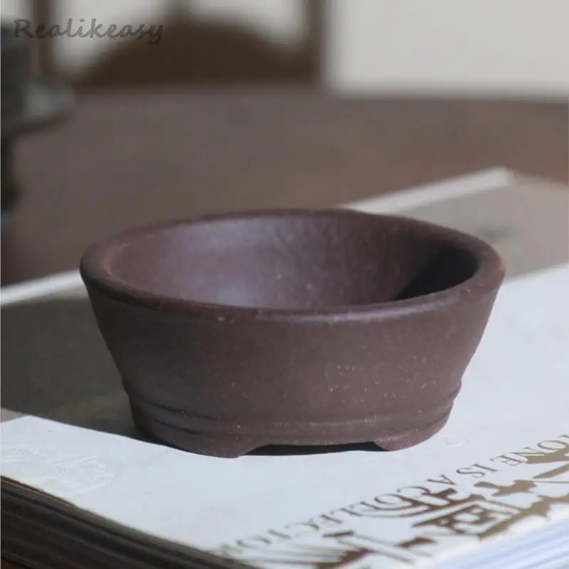 7Colors Purple Sand Flower Pot Mini Handmade Bonsai Pot Classical Chinese Style Desktop Small Succulent Flower Pot Home Decor