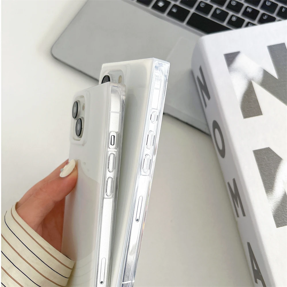 New Premium White Matte Solid Color Phone Case for iPhone 15 13 14 Pro Max Luxury Frosted Shockproof Bumper Hard PC Cover Funda