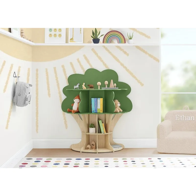 Delta Children Tree Bookcase - Greenguard Gold Certified, Fern Green/Crafted Natural