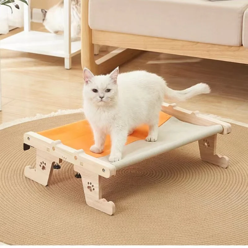 Cat  hammock  bed window solid wood cat bed side sunbathing  hanging bed balcony pet cat bedding