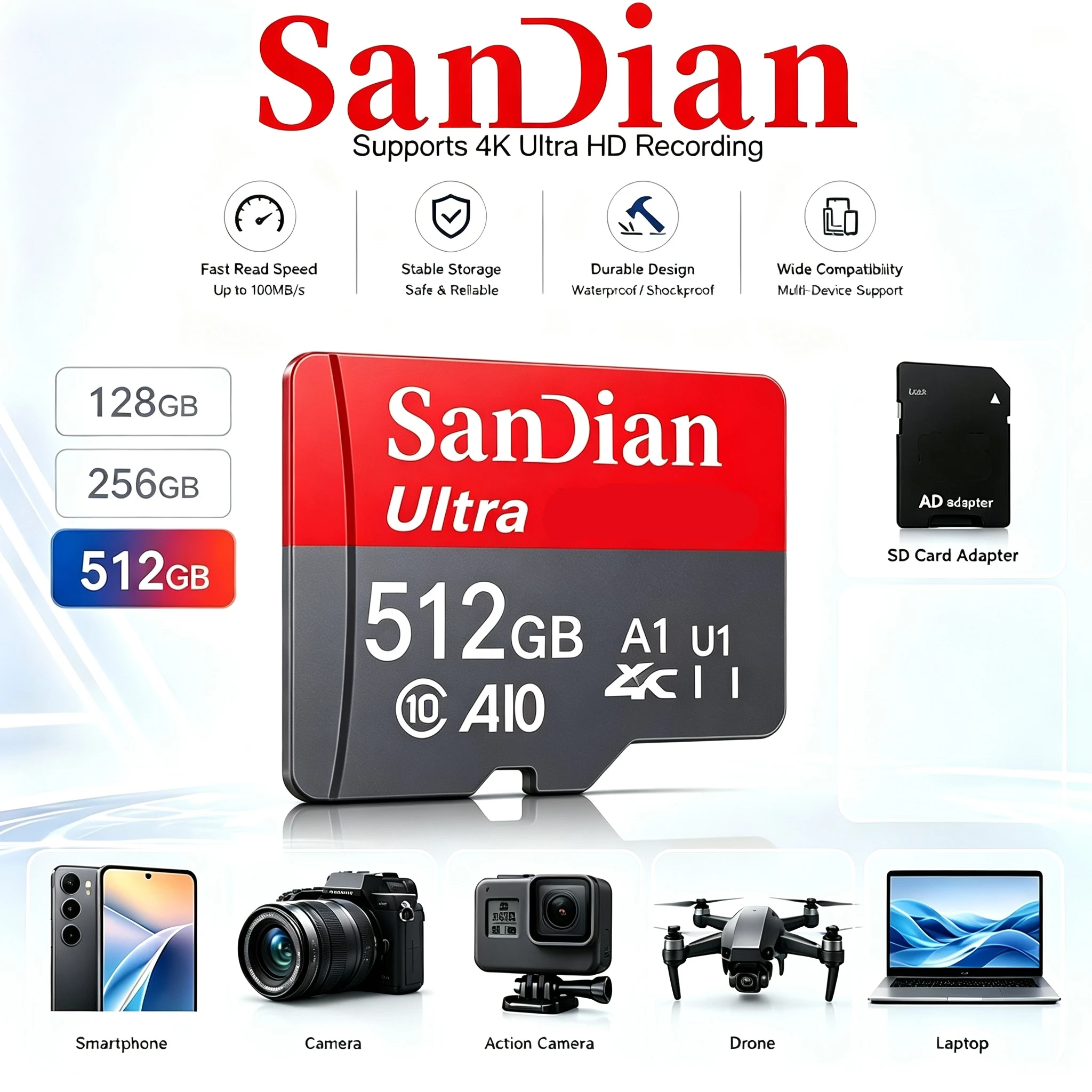 Data Safe TF Cards 32GB 128GB 64GB Micro TF SD Card Memory Card SD Cards 8K for Router/MP4 Player/PC Mac/Camera/Baby Monitor