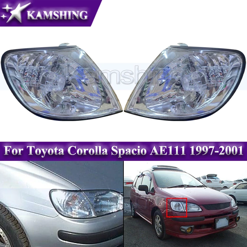 Kamshing 1pair Corner Light For Toyota Corolla Spacio AE111 1997-2001 Turn Signal Lamp Headlight Marker Lamp Side Fender Lights