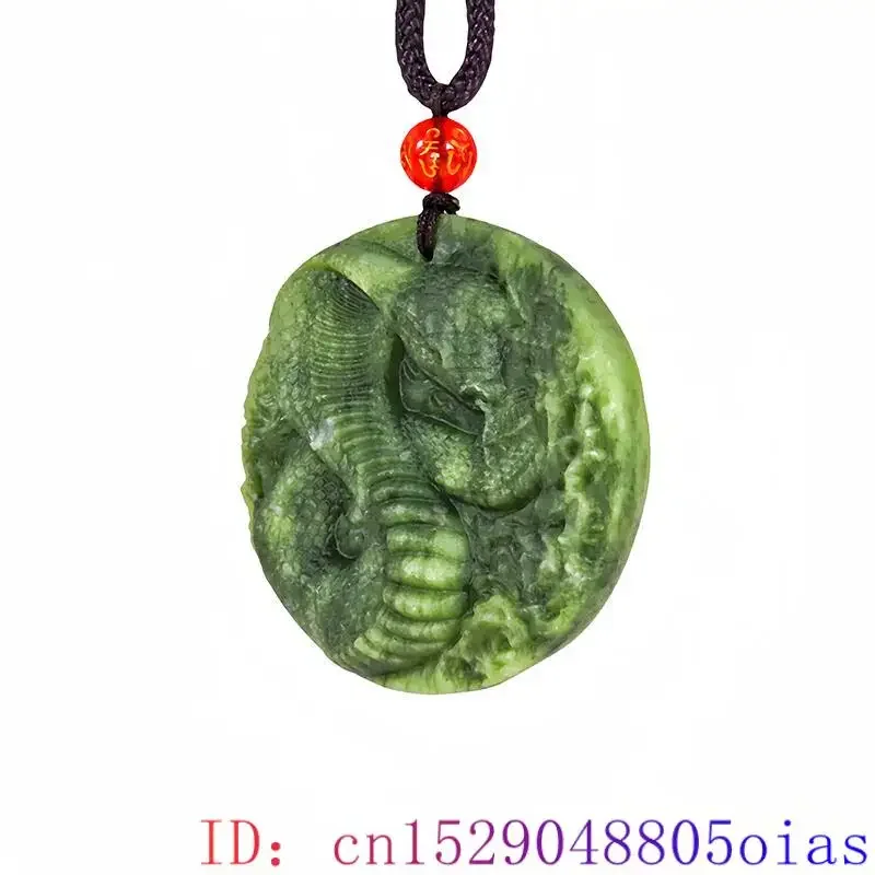 Natural Real Jade Snake Pendant Necklace Designer Vintage Stone Chinese Charm Fashion Luxury Amulet Accessories Gift Jewelry