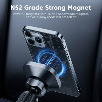 Magnetic Car Wireless Charger Air Vent Phone Holder 15W Fast Wireless Charging Mount for Smartphone, image 2