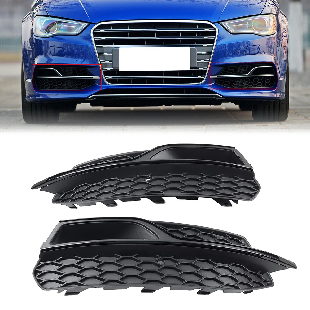 Car Front Bumper Grill Fog Light Honeycomb Mesh Grille For Audi A3 2014 2015 2016 For S3 2013-2017 8V3807681L