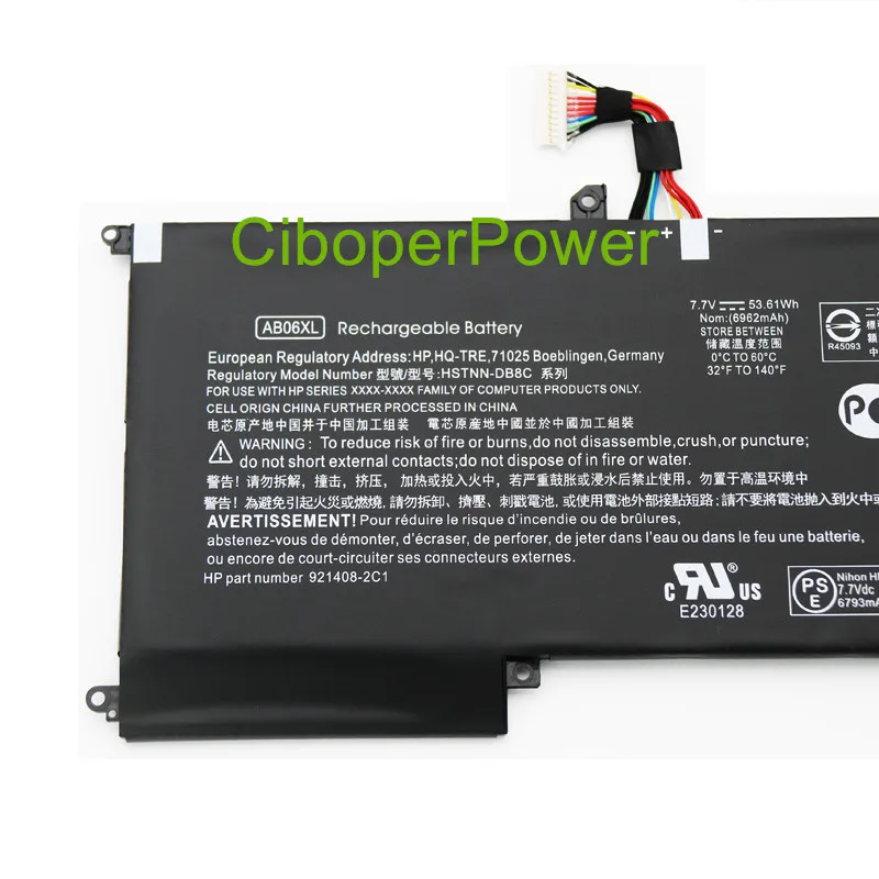 Original Battery For 13-AD023TU AB06XL HSTNN-DB8C 921438-855 TPN-I128