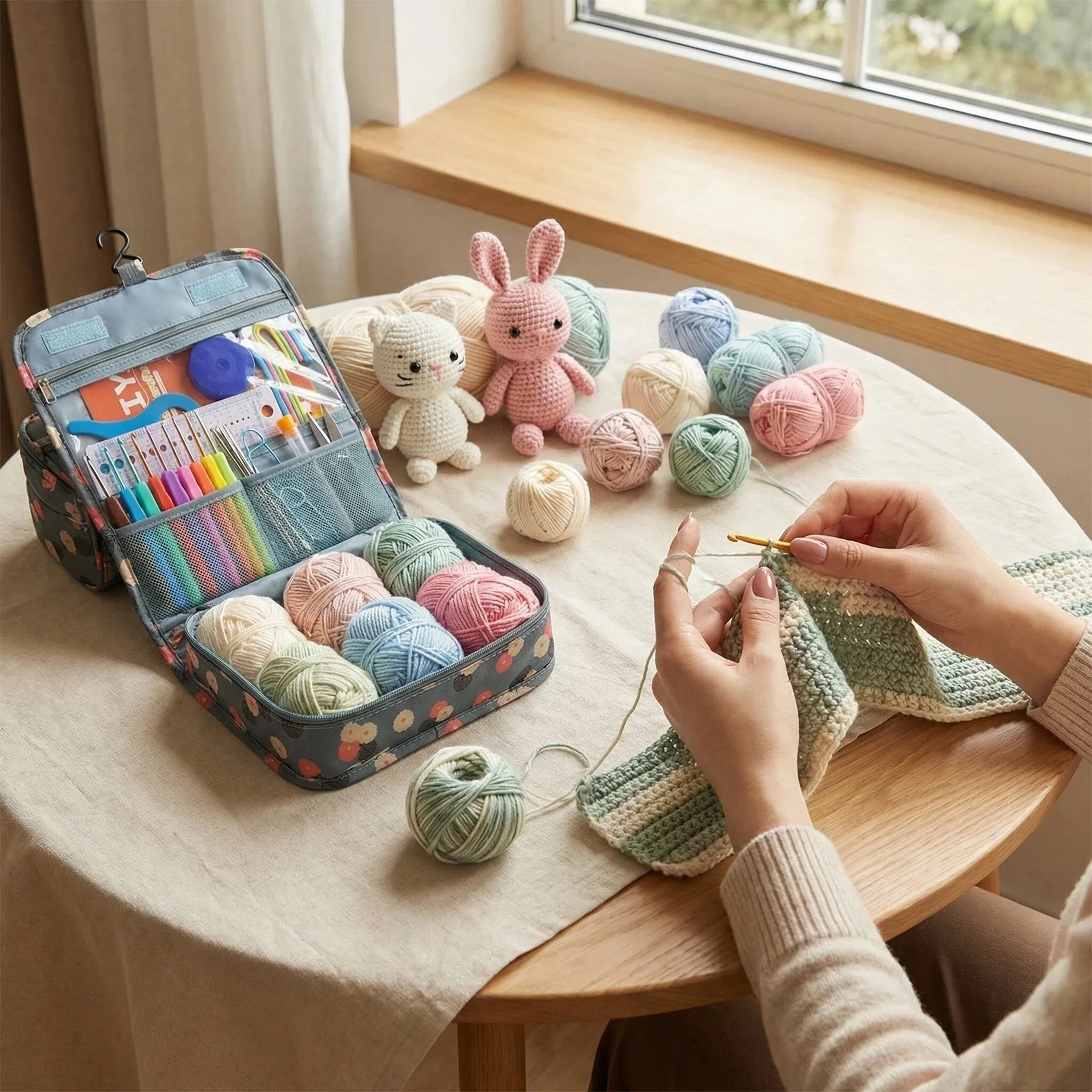 Knitting Crochet Hook Set Home Use Sewing Tool DIY Craft Crochet Knit Markers Needles Tools Weaving Accessories With Bag