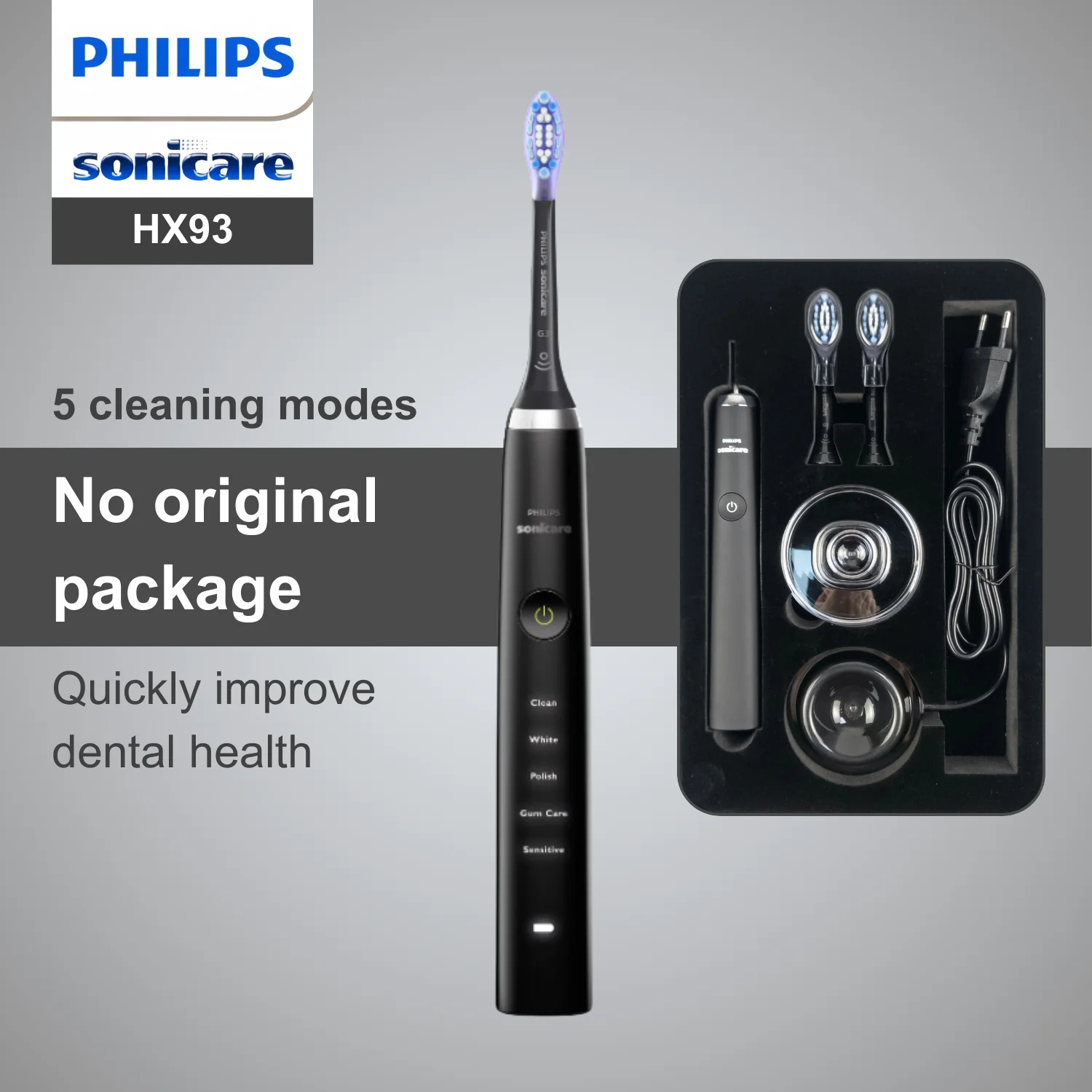 Philips Sonicare Diamond Clean HX93 Electric Toothbrush, No Original Packaging, 5 Modes