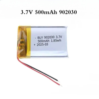 3.7V 500mAh 902030 LiPo Battery for Bluetooth Speaker LED Light Toys Electronics Rechargeable Polymer